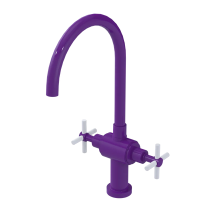 Rubinet Two Handle Single Hole Kitchen Set with LaSalle Spout Purple Haze