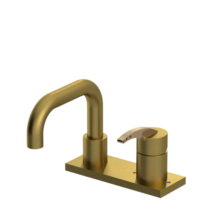 Rubinet 4" Centre Single Control Lav. Set. with Genesis spout (less drain) Antique Brass Matt