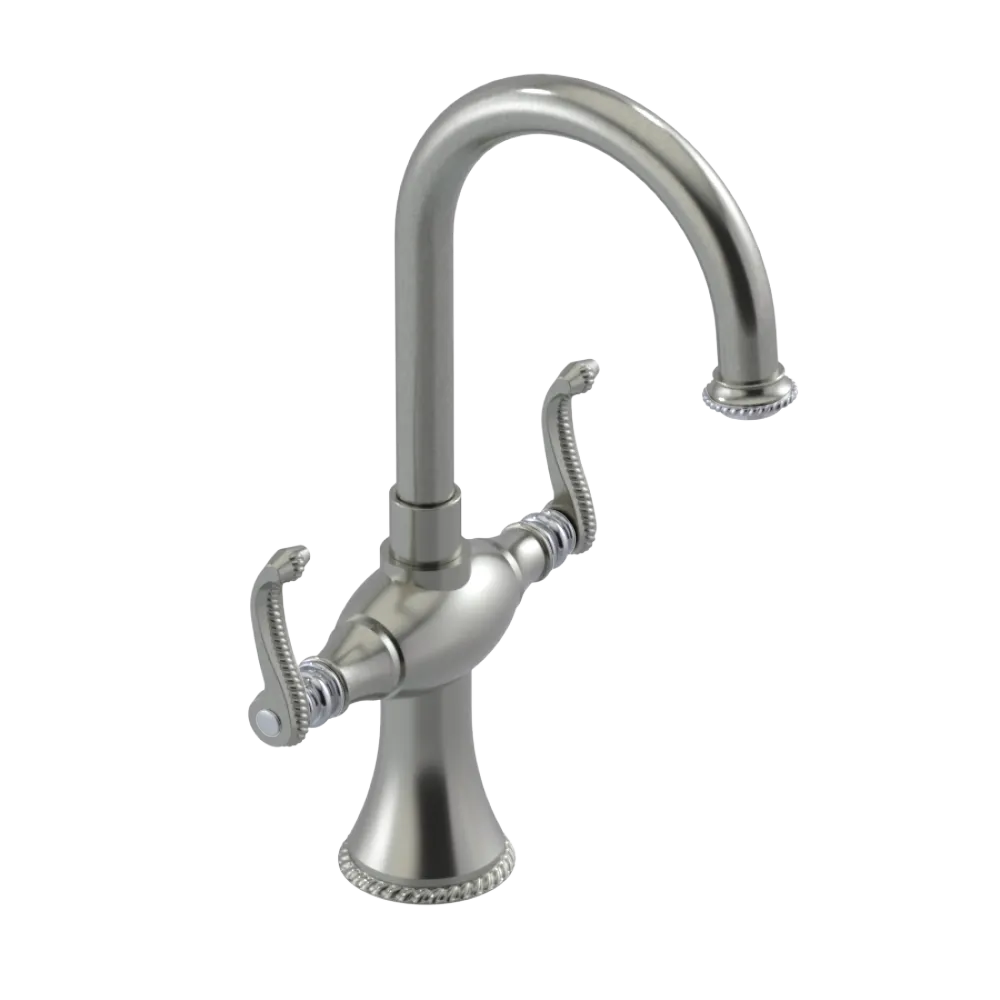 Rubinet Single Hole Dual Handle Lav. Set. (less drain) Satin Nickel