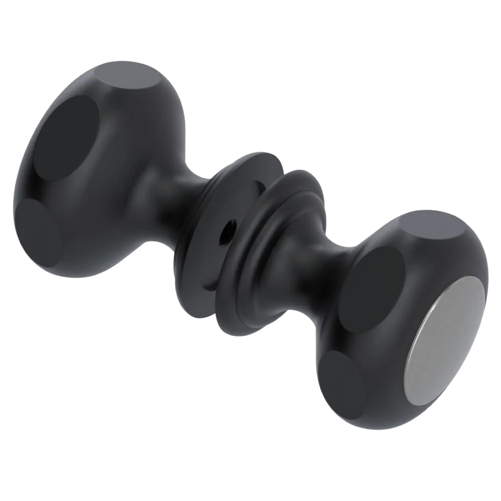 Rubinet Shower Door Knob (set) Matt Black