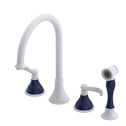 Rubinet Widespread Kitchen Set with Hand Spray White