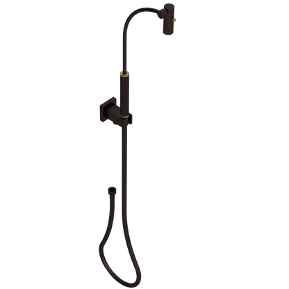 Rubinet Hand Held Shower Bidet with Extended Reach & Dual Function Spray Including Wall Bracket with Supply & Hose (Square) Oil Rubbed Bronze