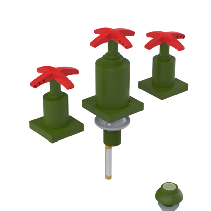 Rubinet Bidet Fitting with Spray, Diverter, and Vacuum Breaker (less drain) Green Envy