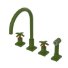 Rubinet Widespread Kitchen Set with Hand Spray Green Envy