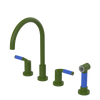 Rubinet Widespread Kitchen Set with Hand Spray Green Envy