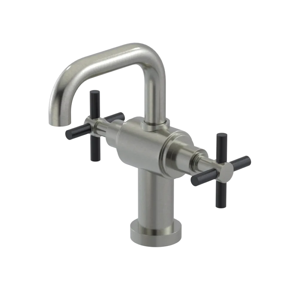 Rubinet Single Hole Dual Handle Lav. Set. (less drain) Satin Nickel
