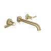 Baril Two handles wall-mounted lavatory faucet, drain not included