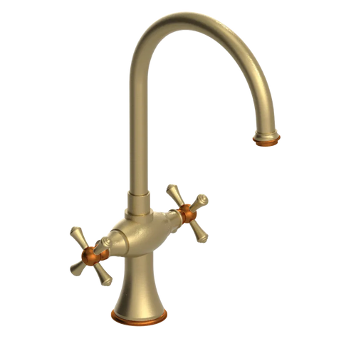 Rubinet Two Handle Single Hole Kitchen Set Satin Brass