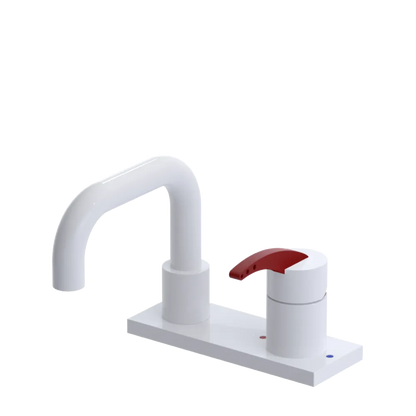 Rubinet 4" Centre Single Control Lav. Set. with Genesis spout (less drain) White