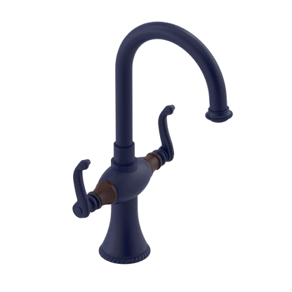 Rubinet Single Hole Dual Handle Lav. Set. (less drain) Midnight Blue