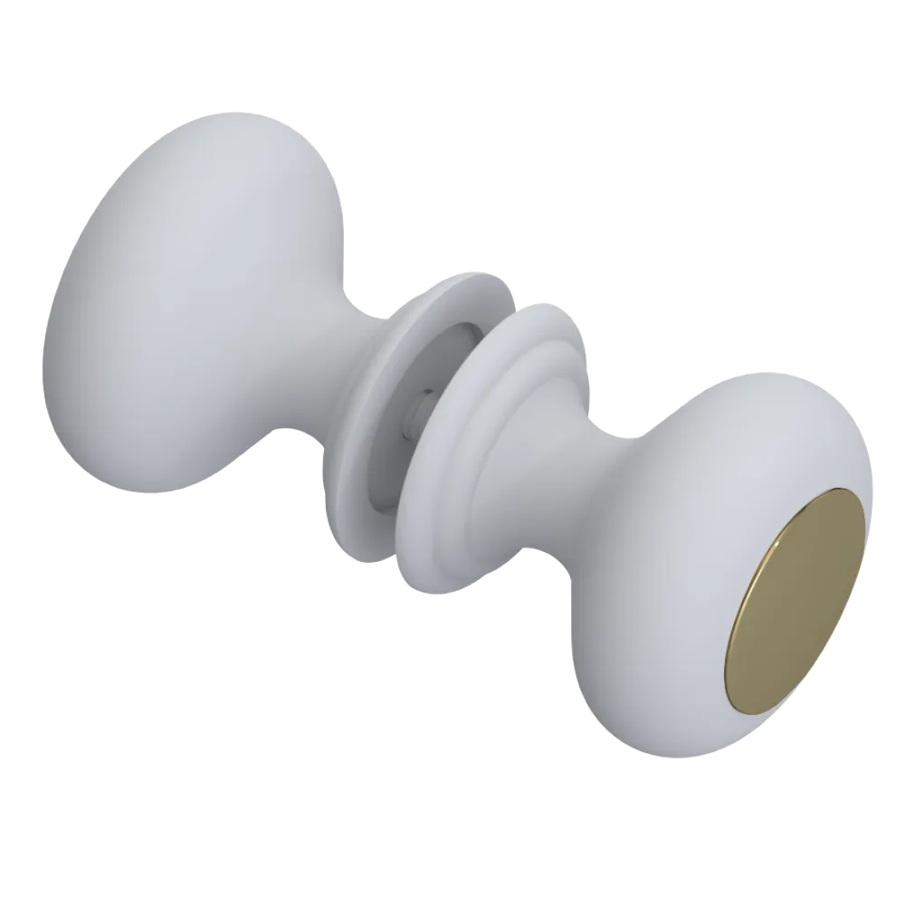 Rubinet Shower Door Knob (set) Matt White