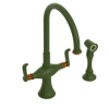 Rubinet Two Handle Single Hole Kitchen Set with Hand Spray Green Envy