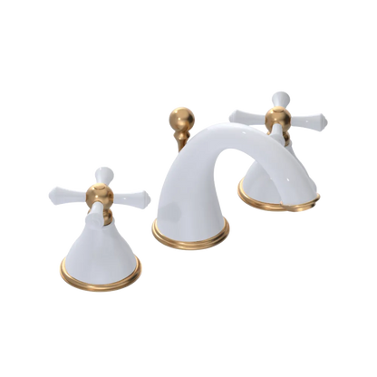 Rubinet Widespread Lav. Set. (less drain) White