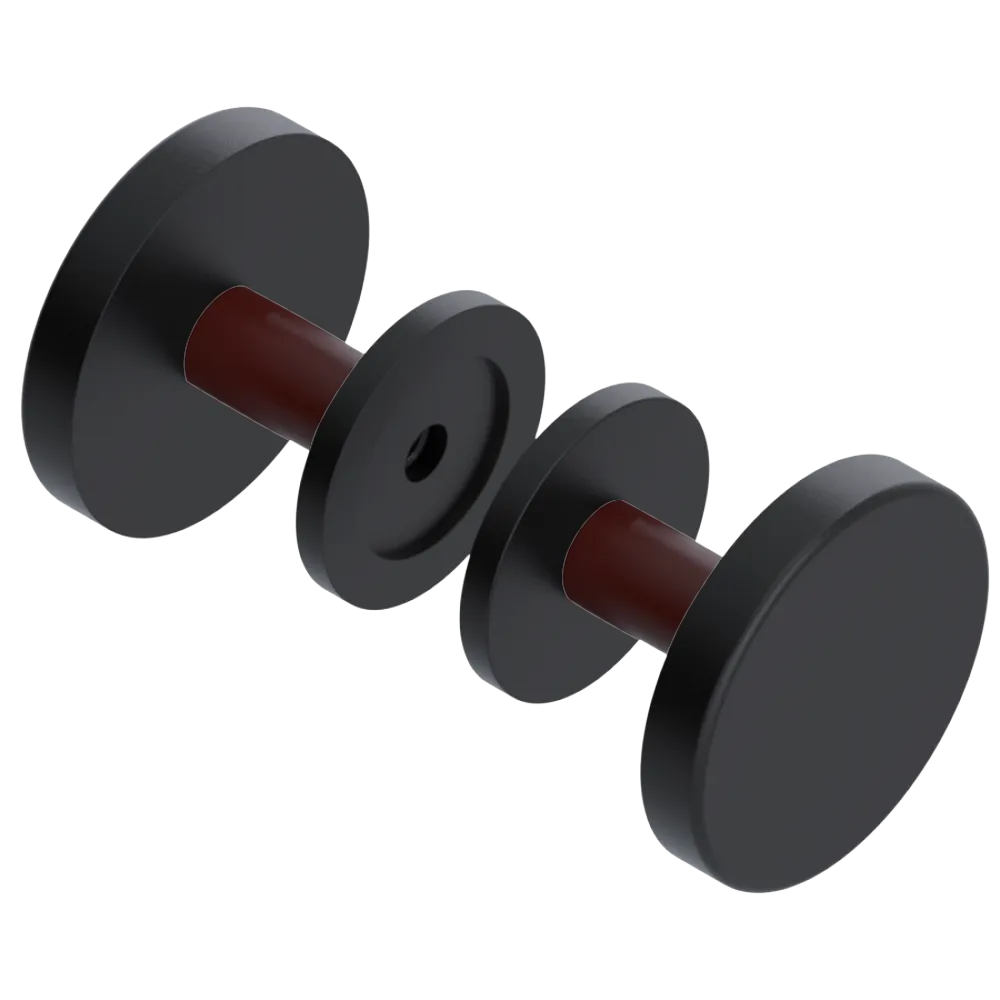 Rubinet Shower Door Knob (set) Matt Black