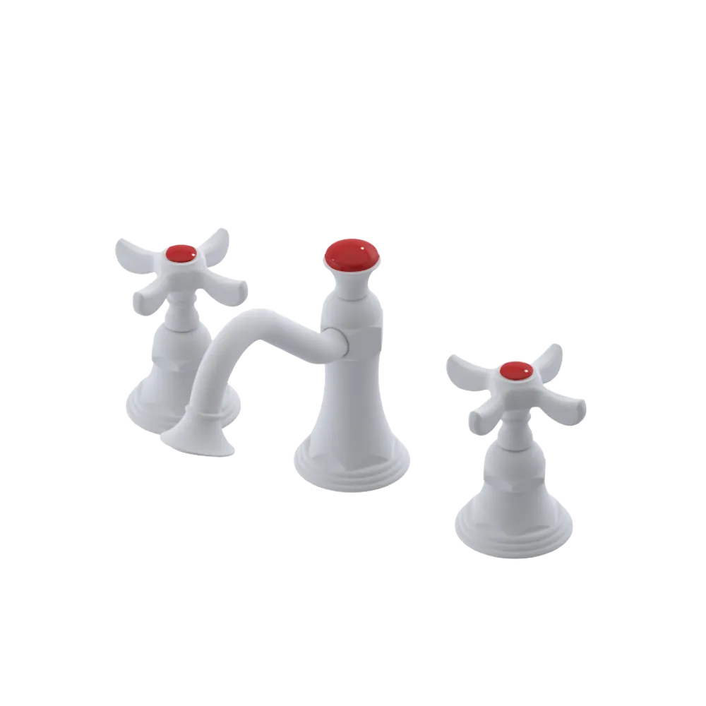 Rubinet Widespread Lav. Set. (less drain) Matt White