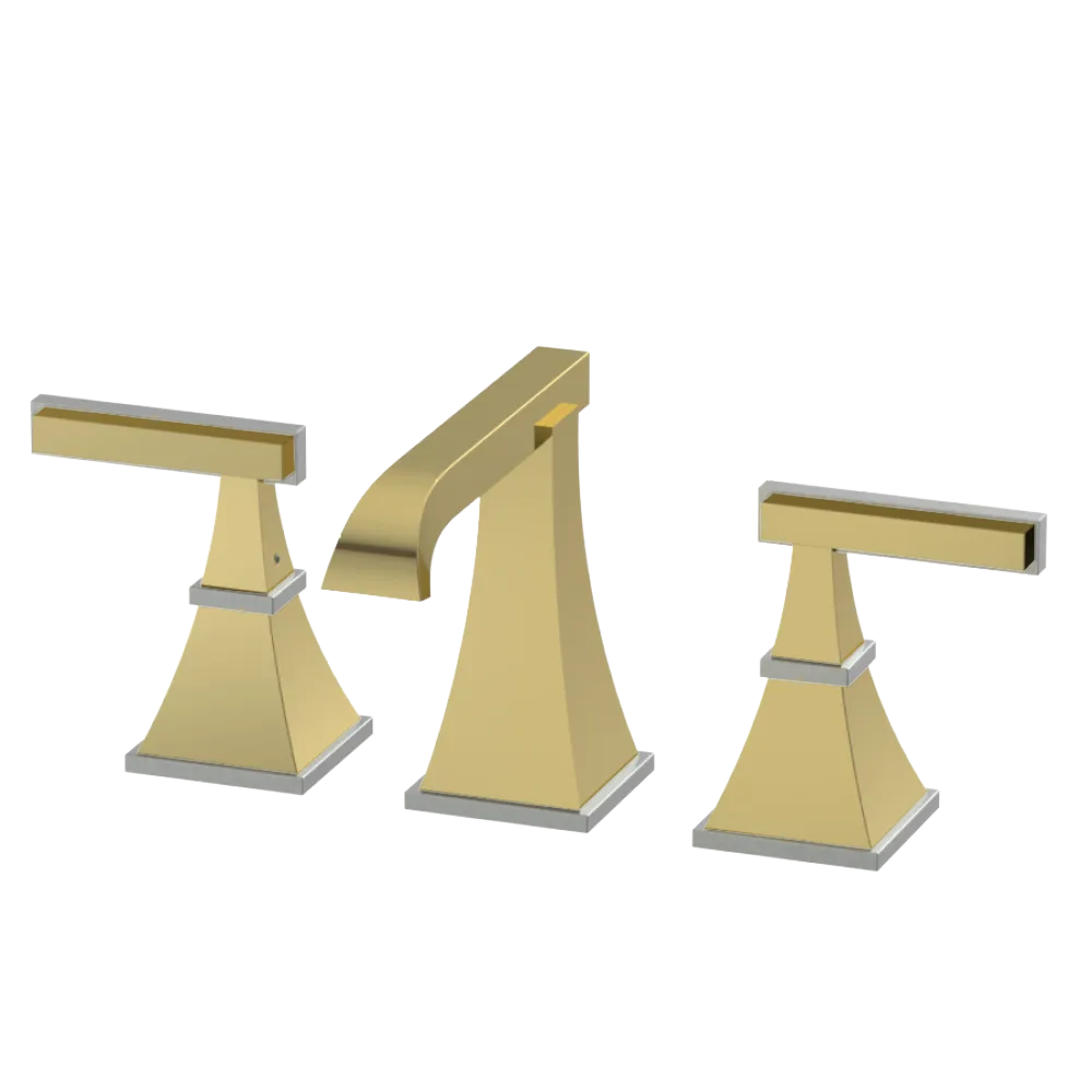 Rubinet Widespread Lav. Set. (less drain) Natural Brass