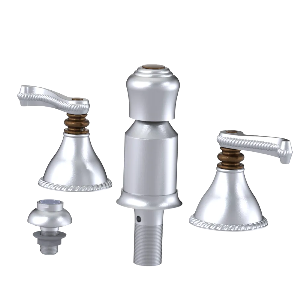 Rubinet Bidet Fitting with Spray, Diverter, and Vacum Breaker (Less Drain) Satin Chrome
