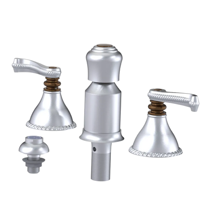 Rubinet Bidet Fitting with Spray, Diverter, and Vacum Breaker (Less Drain) Satin Chrome