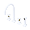 Rubinet Widespread Kitchen Set with Hand Spray Matt White