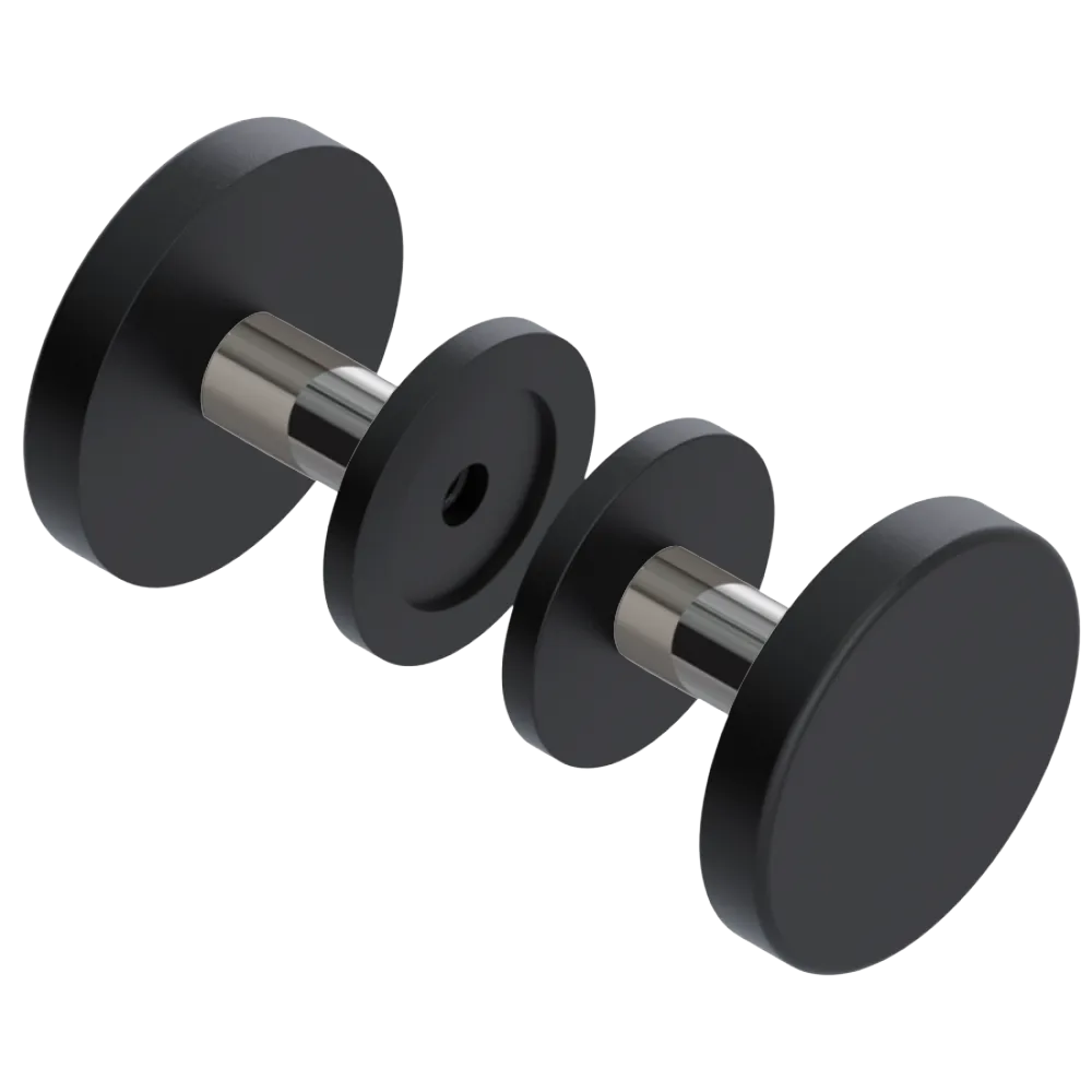 Rubinet Shower Door Knob (set) Matt Black