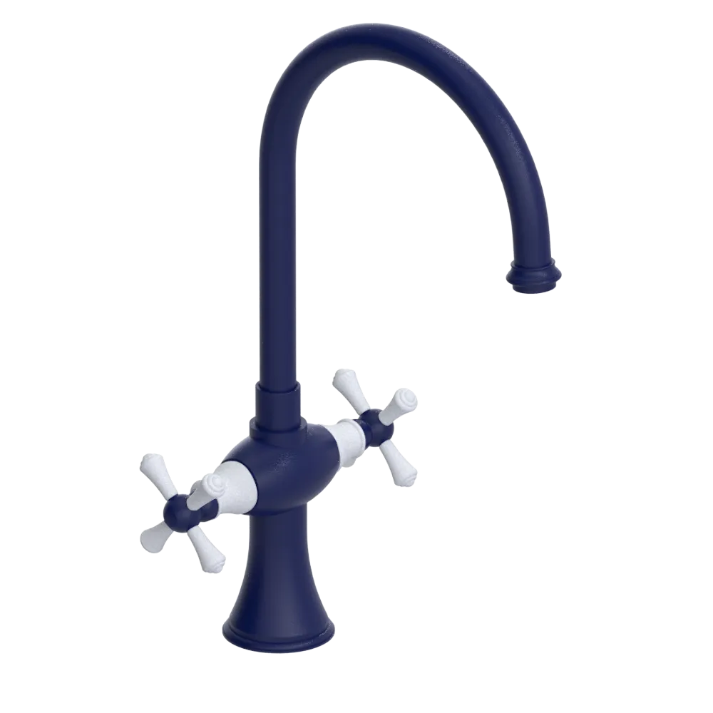 Rubinet Two Handle Single Hole Kitchen Set Midnight Blue