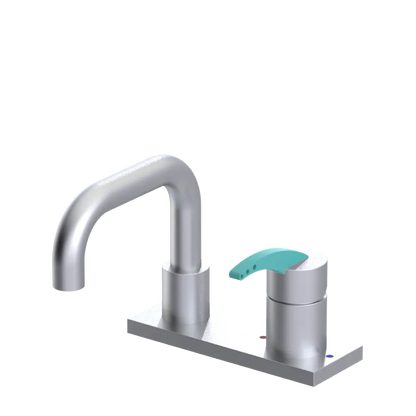 Rubinet 4" Centre Single Control Lav. Set. with Genesis spout (less drain) Satin Chrome