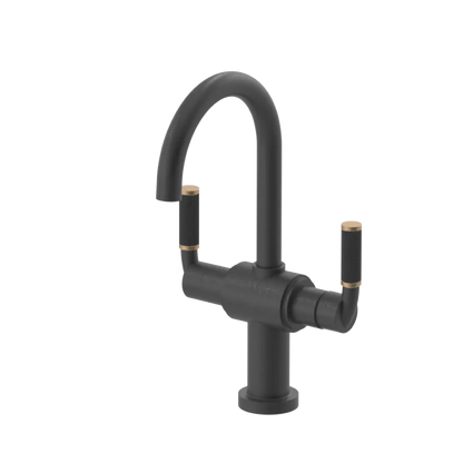 Rubinet Single Hole Dual Handle Lav. Set. (less drain) Matt Black