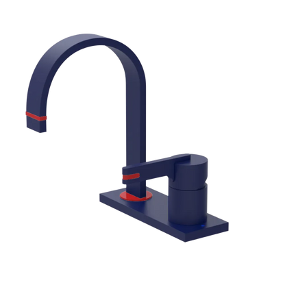 Rubinet 4" Centre Single Control Lav. Set (less drain) Midnight Blue