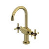 Rubinet Single Hole Dual Handle Lav. Set with LaSalle Spout (less drain) Natural Brass