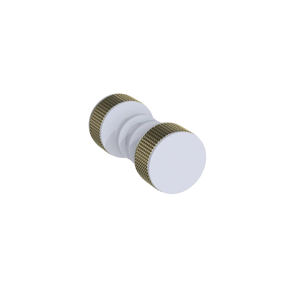 Rubinet Shower Door Knob (set) Matt White