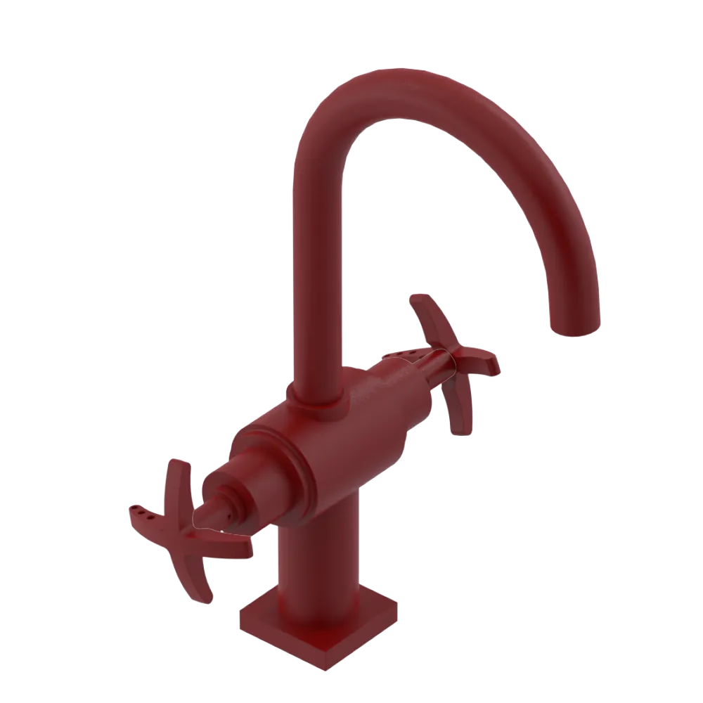 Rubinet Single Hole Dual Handle Lav. Set. (less drain) Maroon