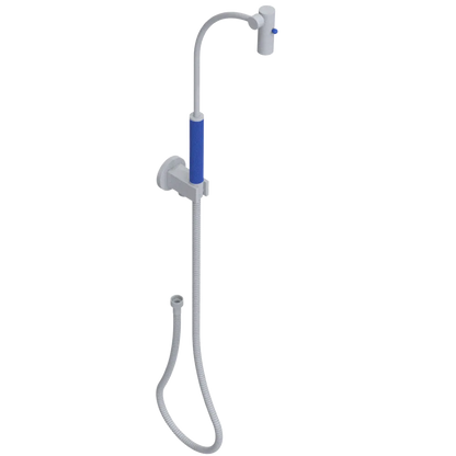 Rubinet Hand Held Shower Bidet with Extended Reach & Dual Function Spray Including Wall Bracket with Supply & Hose (Round) Matt White