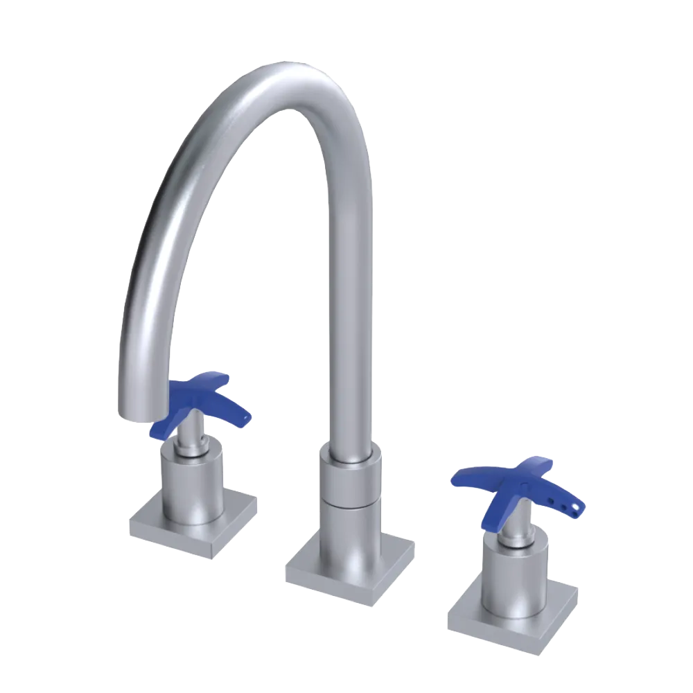 Rubinet Widespread Kitchen Set Satin Chrome