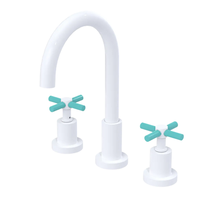 Rubinet Widespread Kitchen Set with LaSalle Spout White