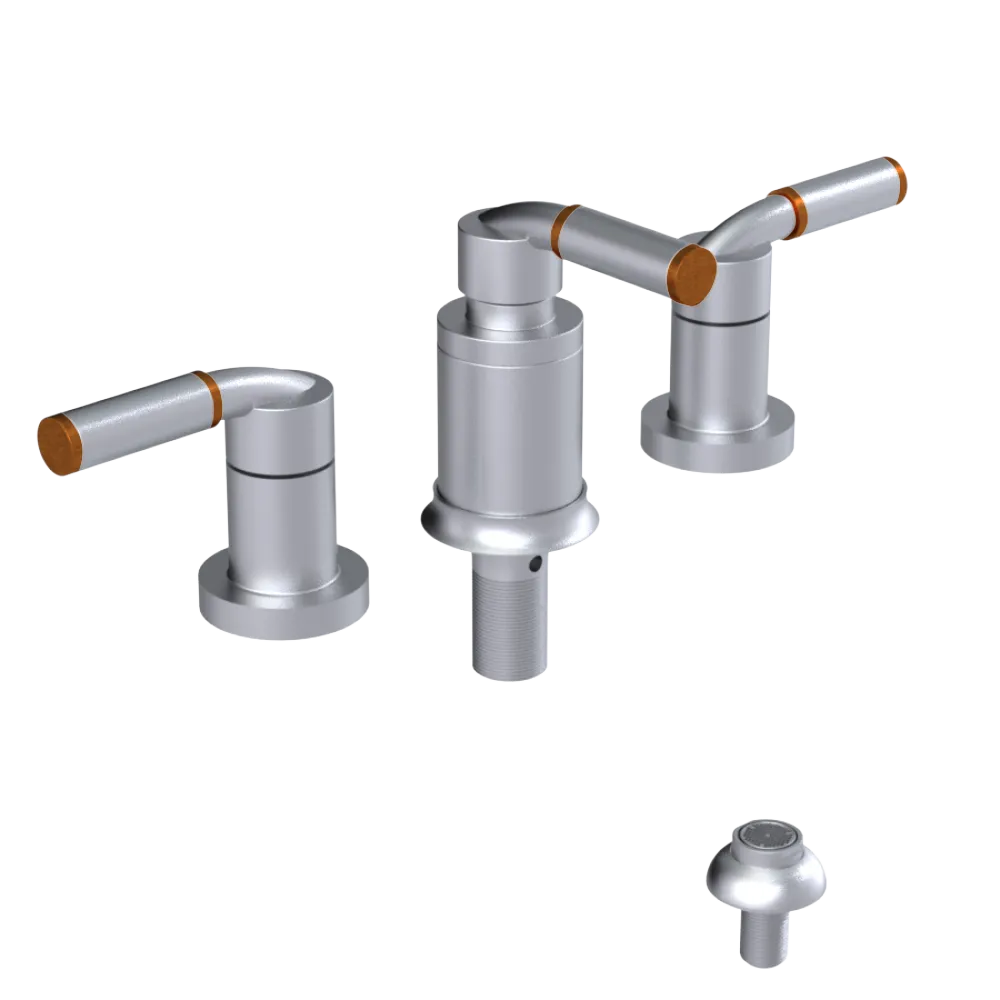Rubinet Bidet Fitting with Spray, Diverter, and Vacuum Breaker (less drain) Satin Chrome