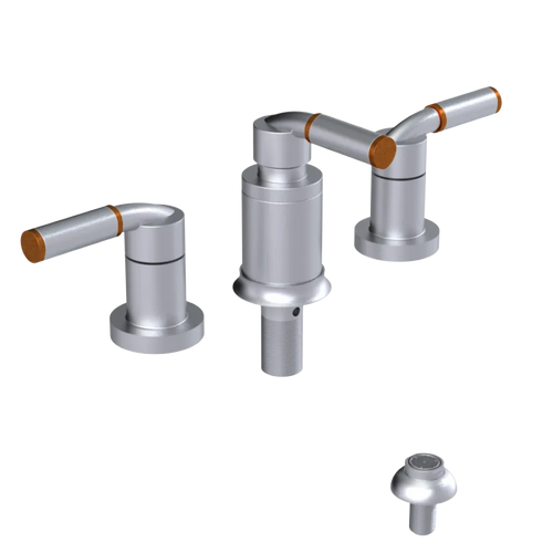 Rubinet Bidet Fitting with Spray, Diverter, and Vacuum Breaker (less drain) Satin Chrome