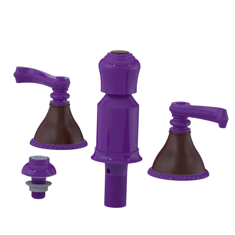 Rubinet Bidet Fitting with Spray, Diverter, and Vacum Breaker (Less Drain) Purple Haze