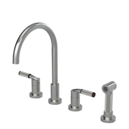 Rubinet Widespread Kitchen Set with Hand Spray Satin Nickel