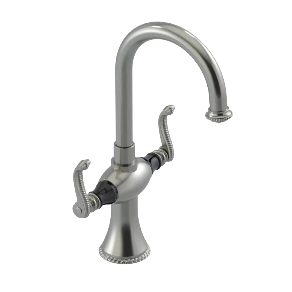 Rubinet Single Hole Dual Handle Lav. Set. (less drain) Satin Nickel