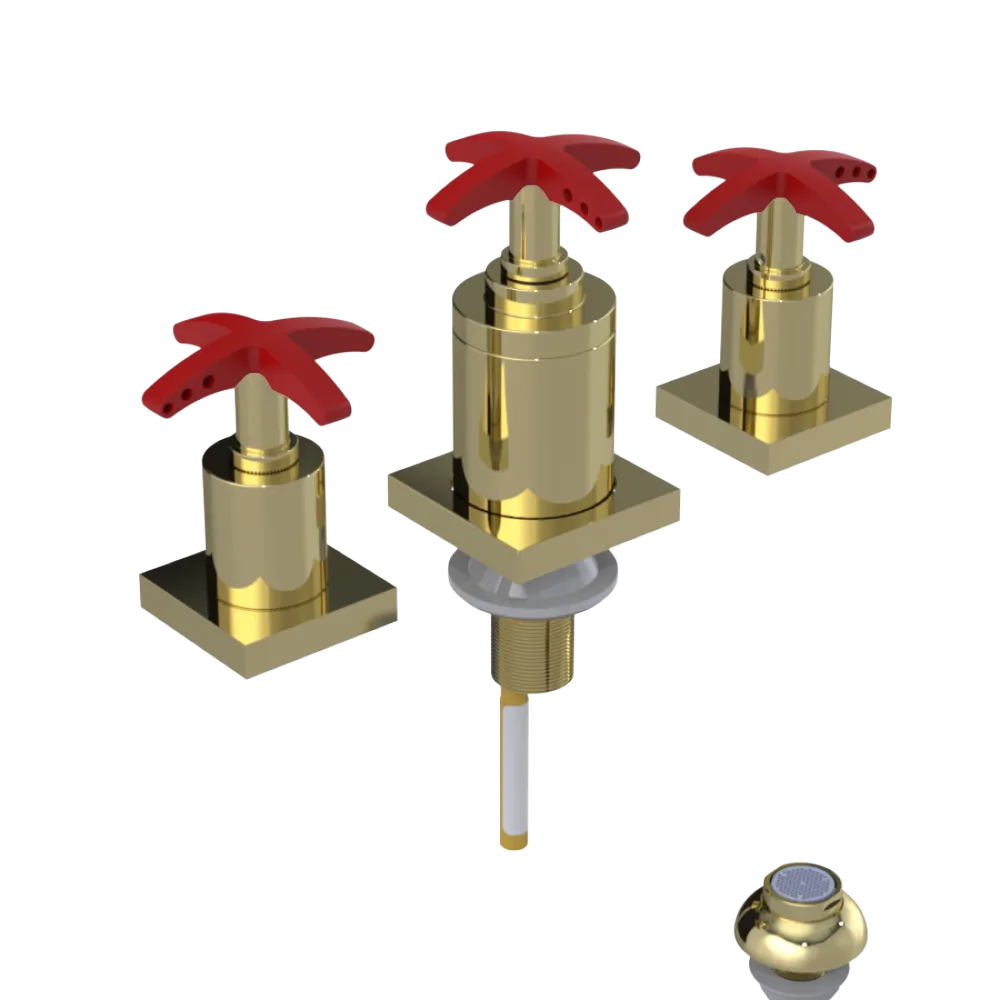 Rubinet Bidet Fitting with Spray, Diverter, and Vacuum Breaker (less drain) Gold
