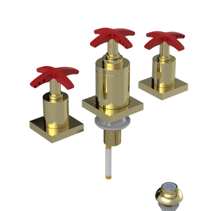 Rubinet Bidet Fitting with Spray, Diverter, and Vacuum Breaker (less drain) Gold