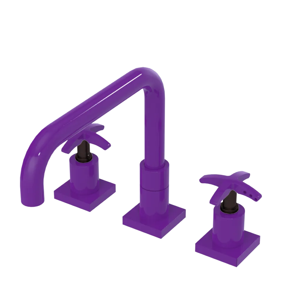 Rubinet Widespread Kitchen Set with Genesis Spout Purple Haze
