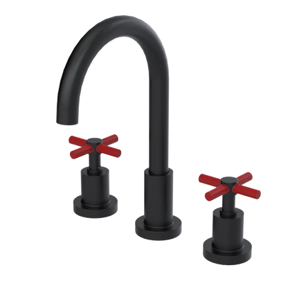Rubinet Widespread Kitchen Set with LaSalle Spout Matt Black