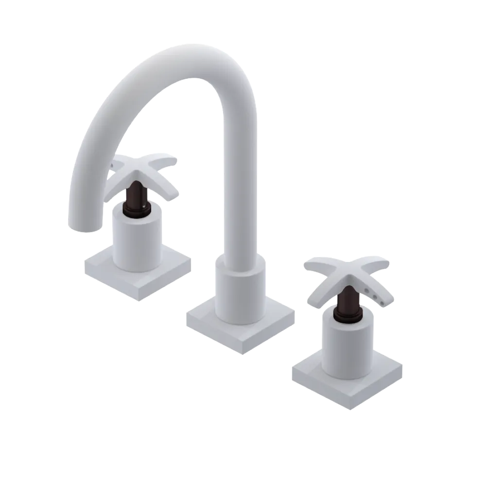 Rubinet Widespread Lav. Set. (less drain) Matt White
