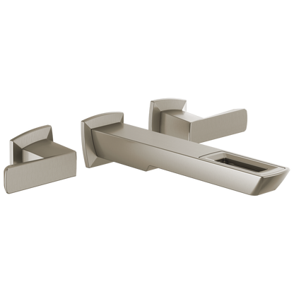 Brizo Two Handle Wall Mount Lavatory Faucet With Open Flow Spout 12 Gpm