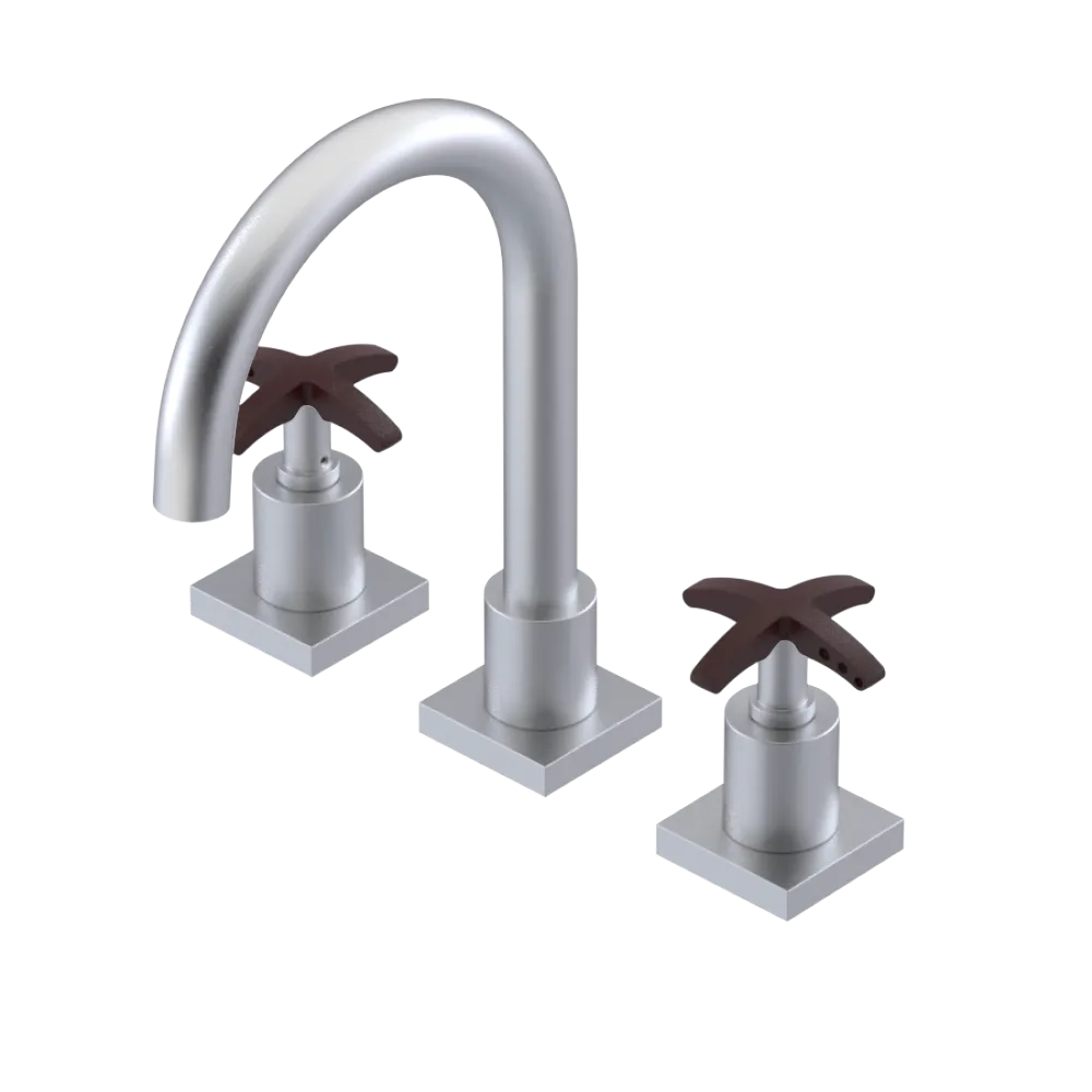 Rubinet Widespread Lav. Set. (less drain) Satin Chrome