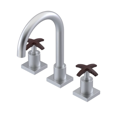Rubinet Widespread Lav. Set. (less drain) Satin Chrome