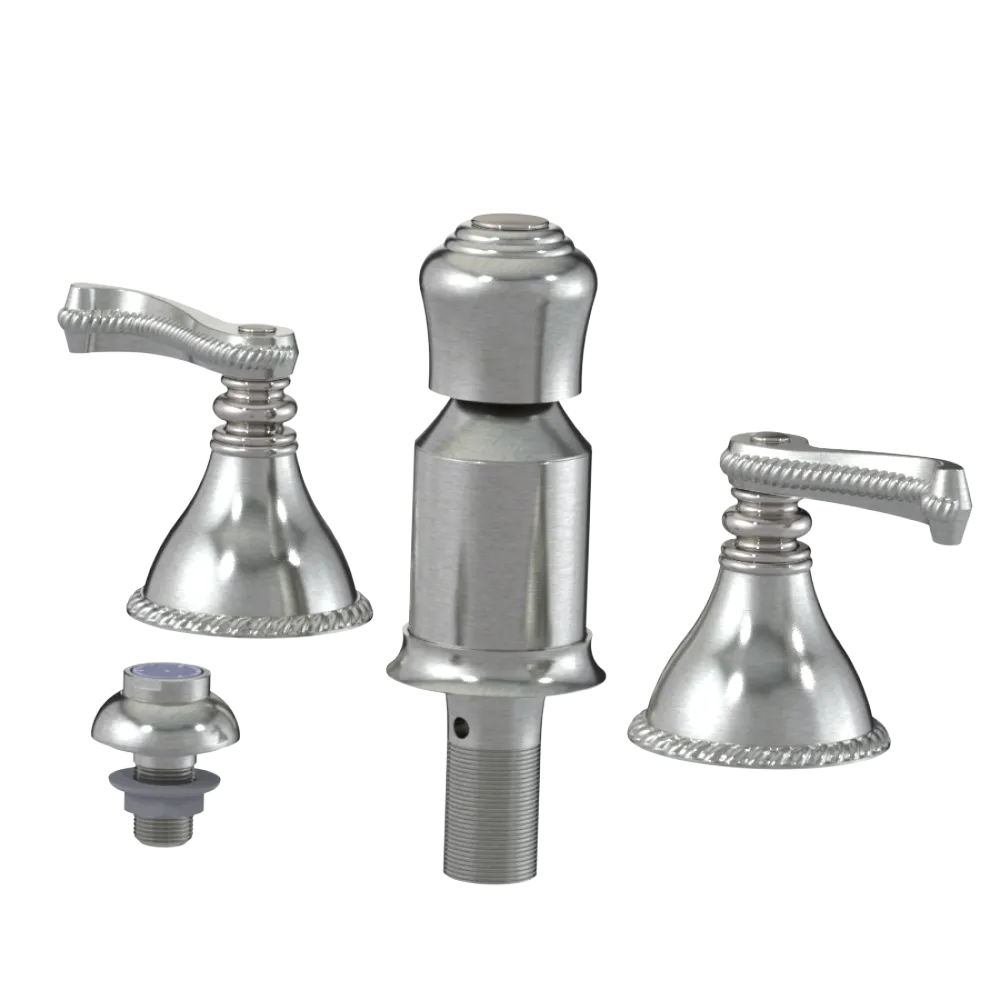 Rubinet Bidet Fitting with Spray, Diverter, and Vacum Breaker (Less Drain) Satin Nickel