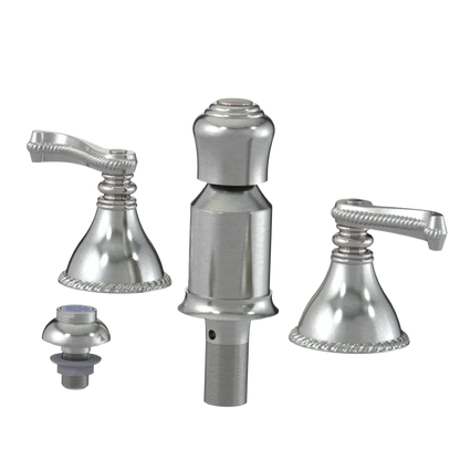 Rubinet Bidet Fitting with Spray, Diverter, and Vacum Breaker (Less Drain) Satin Nickel