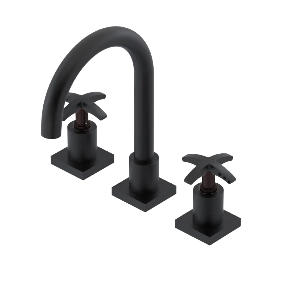 Rubinet Widespread Lav. Set. (less drain) Matt Black